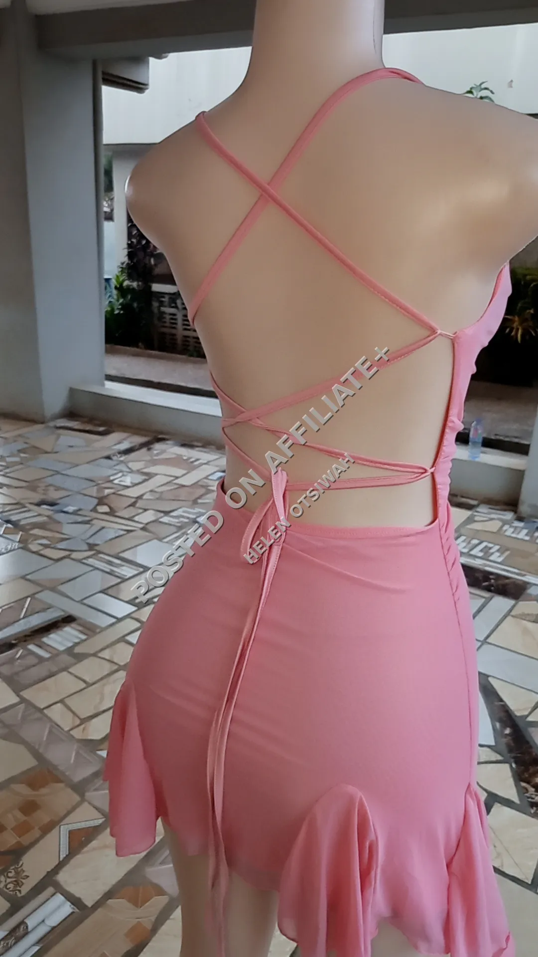 Backless mesh dress 