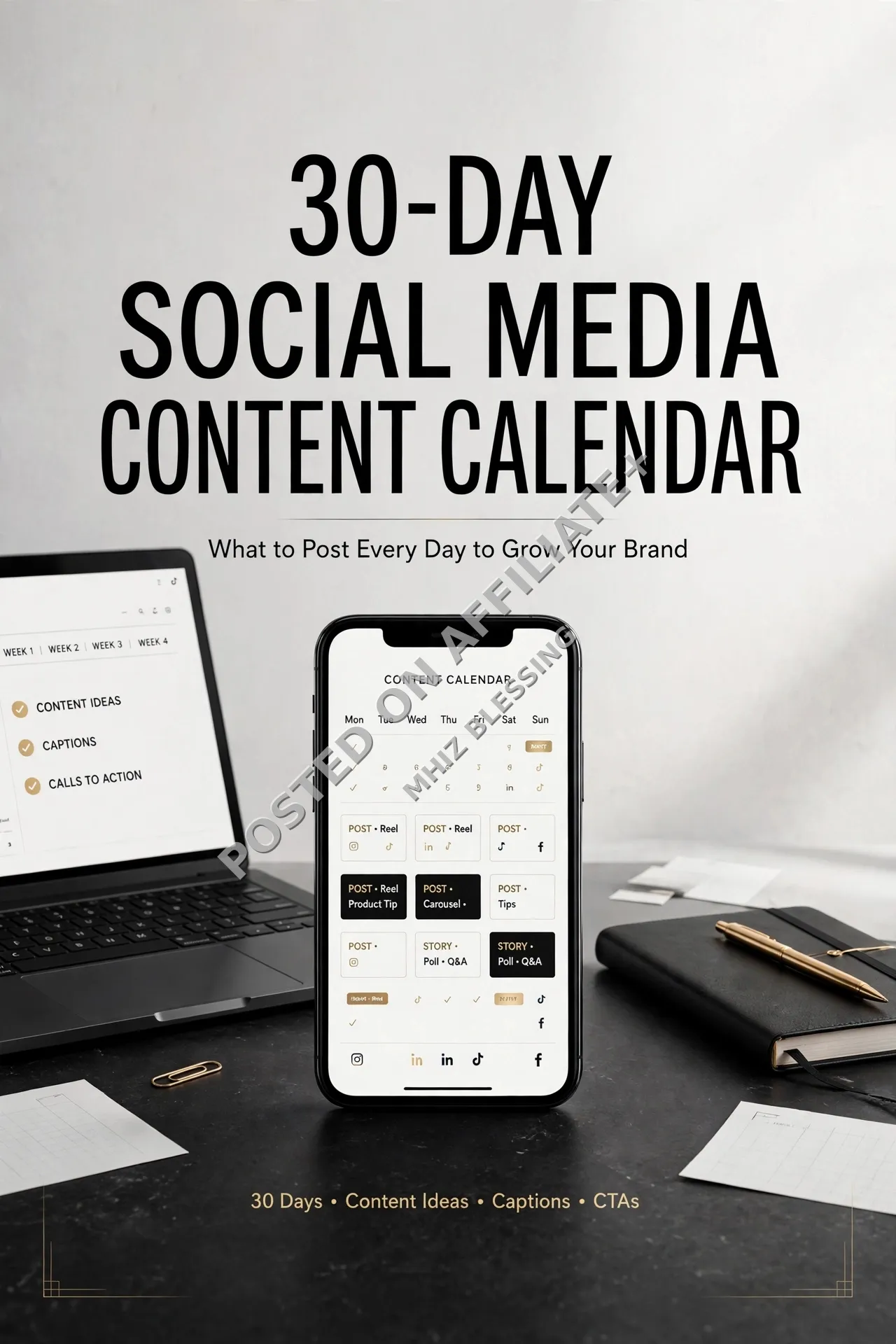 30-Day Social Media Content Calendar: What to Post Every Day to Grow Your Brand