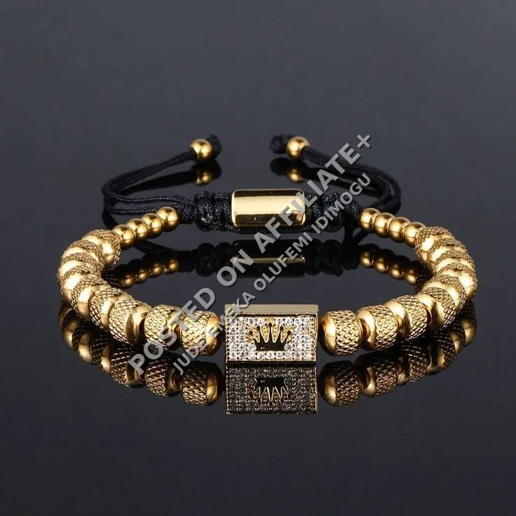 gold and black bracelet bead 2